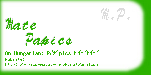 mate papics business card